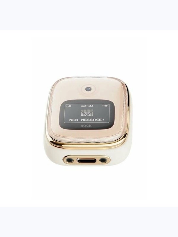 Беспроводные наушники TWS Rock Retro Style Clamshell бежевые