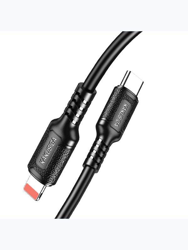 Кабель Kakusiga KSC-984 Type-C / Lightning 3А 27W силиконовый черный 1 м