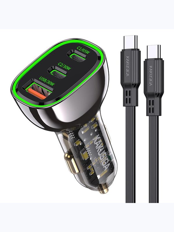 Автомобильная зарядка Kakusiga KSC-1057 PD125W+QC3.0 3А с Type-C черная