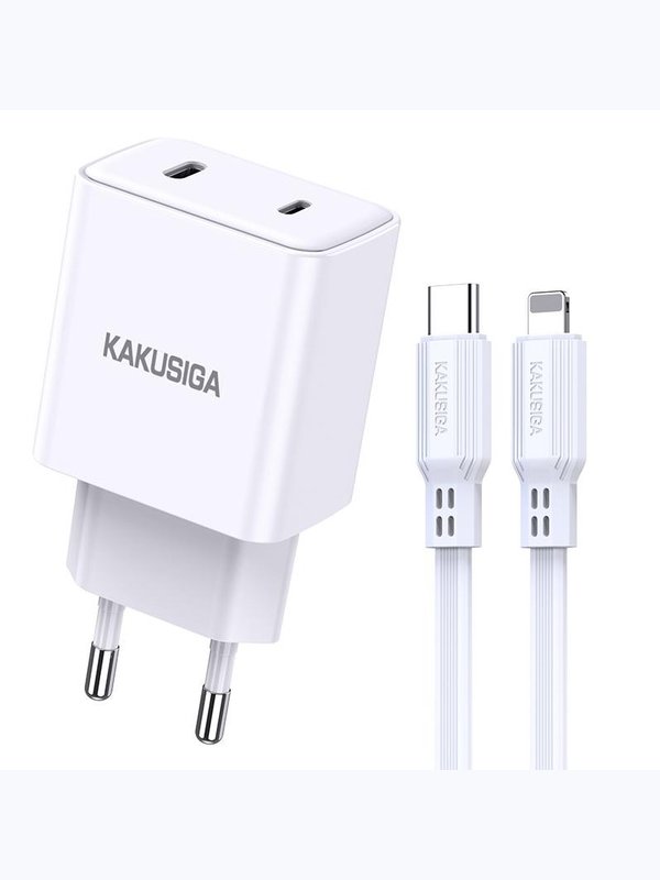 Зарядное устройство Kakusiga KSC-929 PD20W+QC3.0 3А с Lightning белое