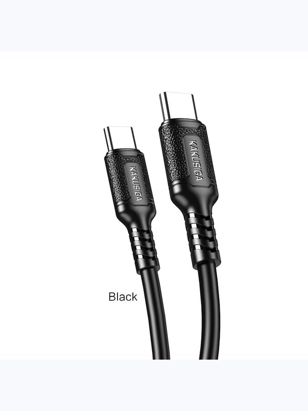 Кабель Kakusiga KSC-984 Type-C / Type-C 3А 60W силиконовый черный 1 м
