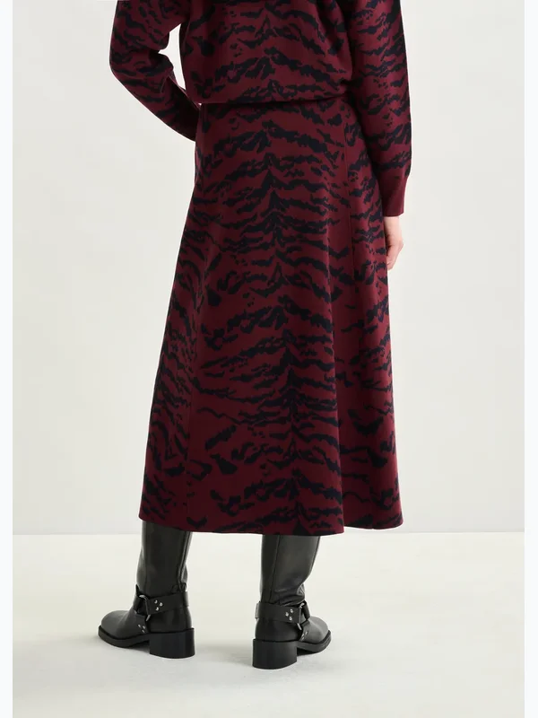 Юбка бордо с принтом Essentiel