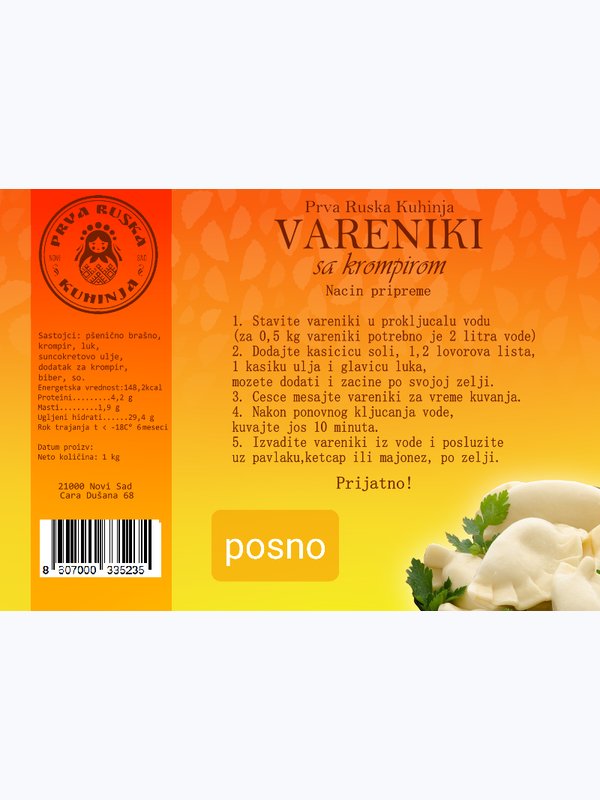 Vareniki sa krompirom
