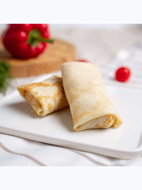 Блины фаршированные (мясо + рис)