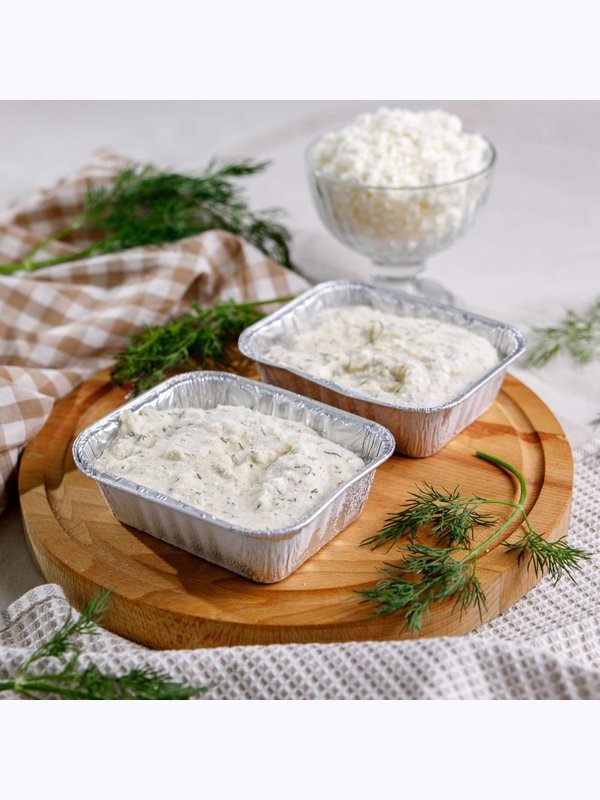 Запеканка творожная с сыром и укропом
