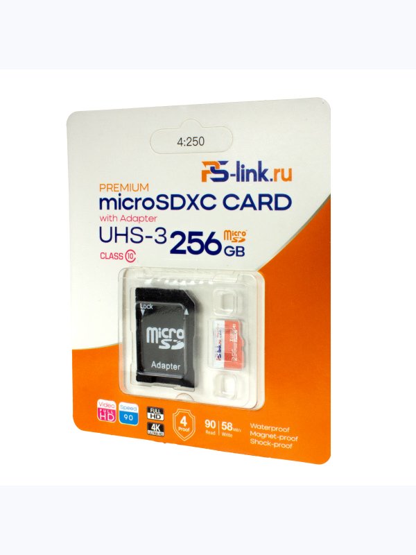 Карта памяти microSDXC 256ГБ Ps-Link VP-256G
