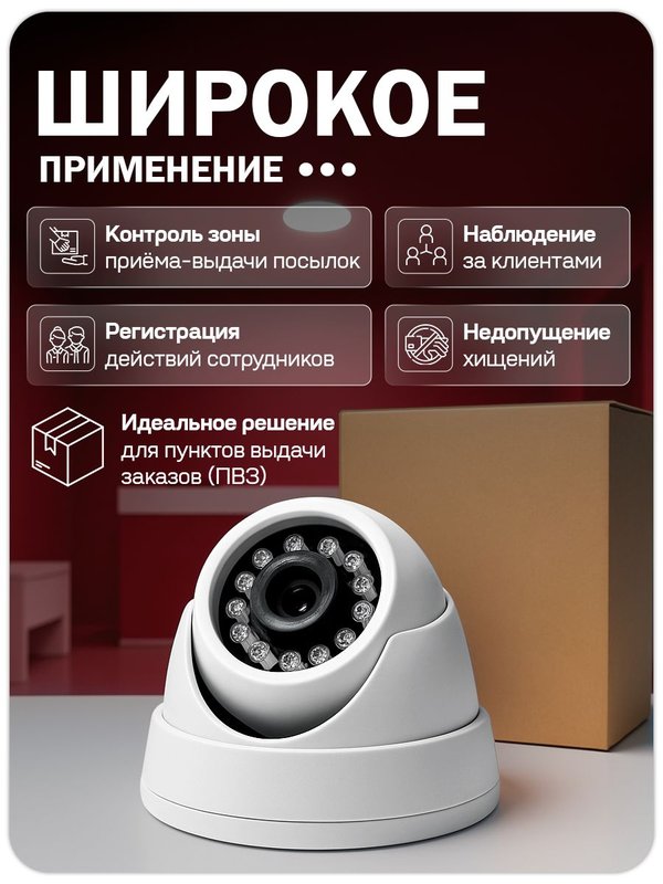 IP Комплект видеонаблюдения для ПВЗ с 1 камерой 5Мп с ИК-подсветка и питанием POE / удаленный доступ через IPEYE / PS-Link KIT-A501POE-YE-LT