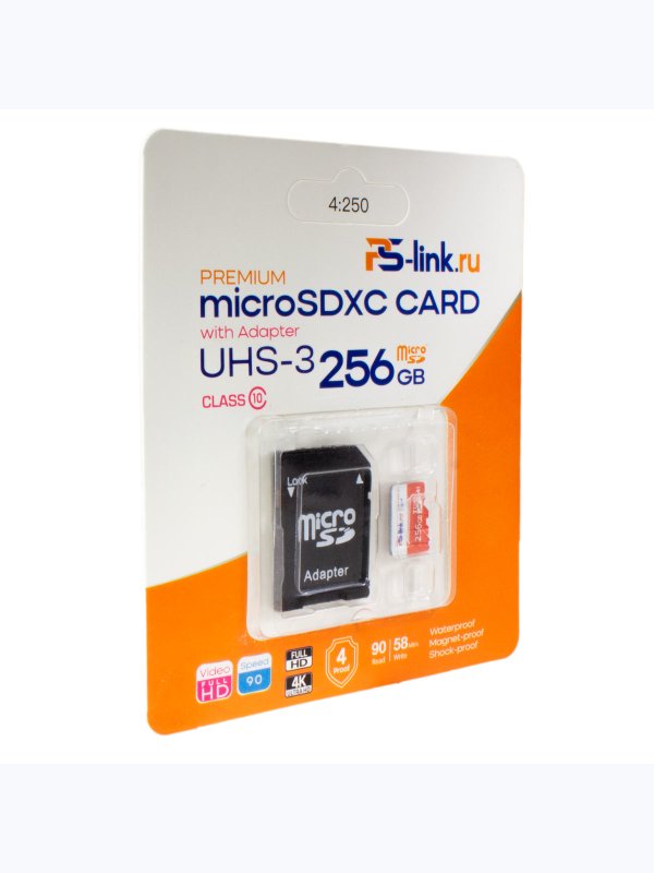 Карта памяти microSDXC 256ГБ Ps-Link VP-256G