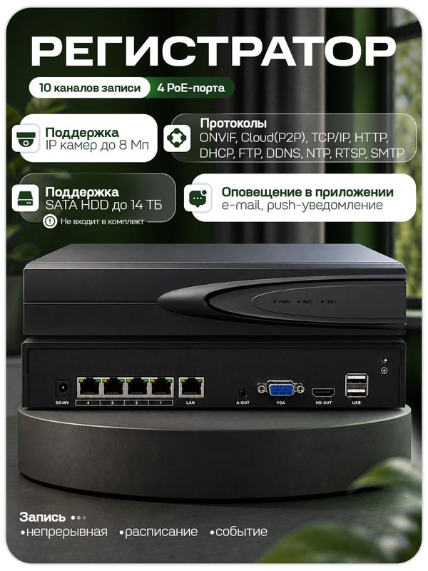 IP Комплект видеонаблюдения для ПВЗ с 1 камерой 2Мп с ИК-подсветкой и питанием POE / удаленный доступ через IPEYE / PS-Link KIT-C201POE-YE