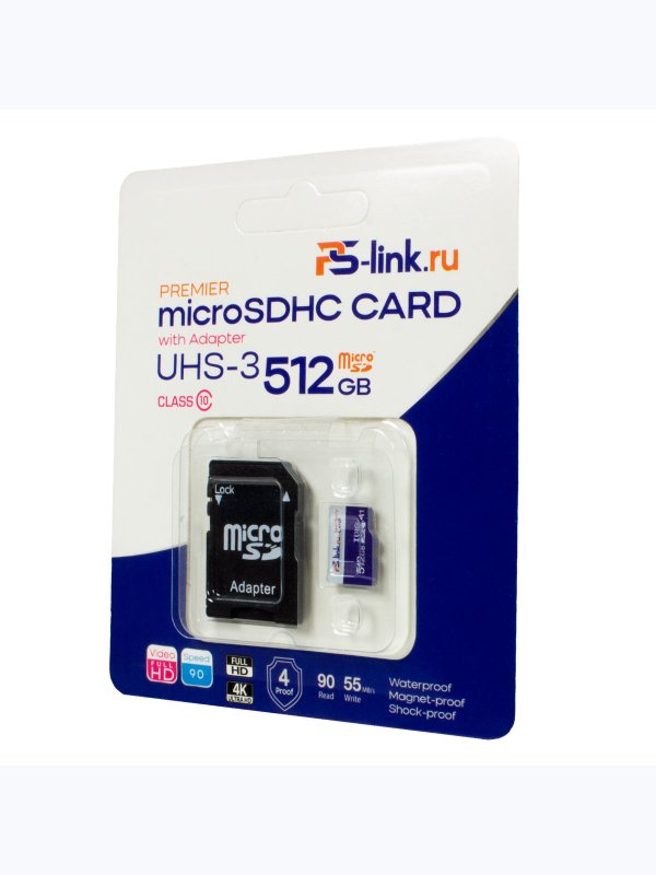 Карта памяти microSDXC 512ГБ Ps-Link VD-512G