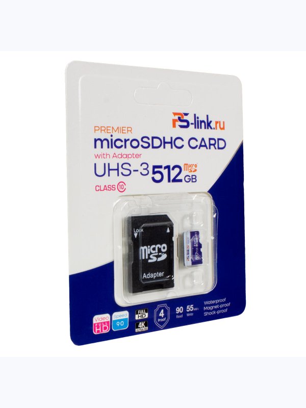 Карта памяти microSDXC 512ГБ Ps-Link VD-512G