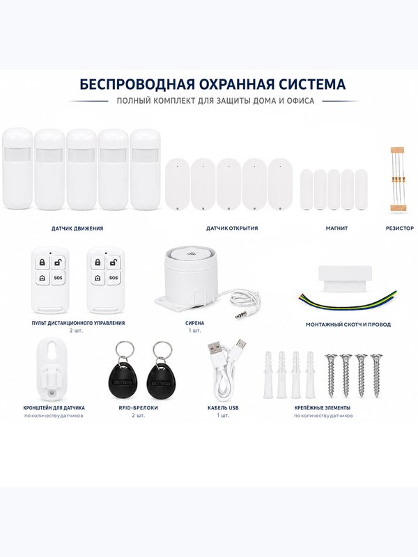 Комплект охранной GSM/WIFI сигнализации Ps-Link KIT-PG109-4G-10