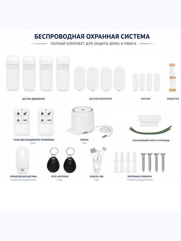 Комплект охранной GSM/WIFI сигнализации Ps-Link KIT-PG109-4G-8