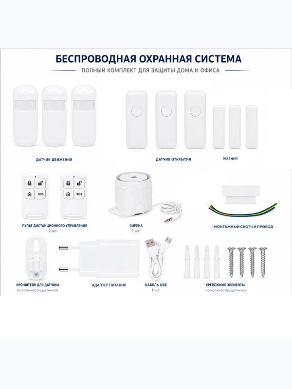 Комплект охранной GSM/WIFI сигнализации Ps-Link KIT-PG500-4G-T6-SIM