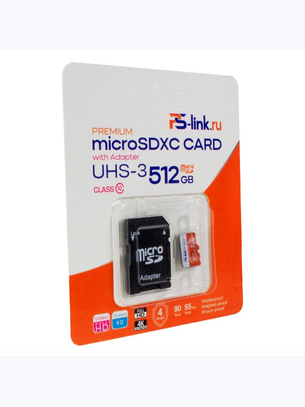 Карта памяти microSDXC 512ГБ Ps-Link VP-512G