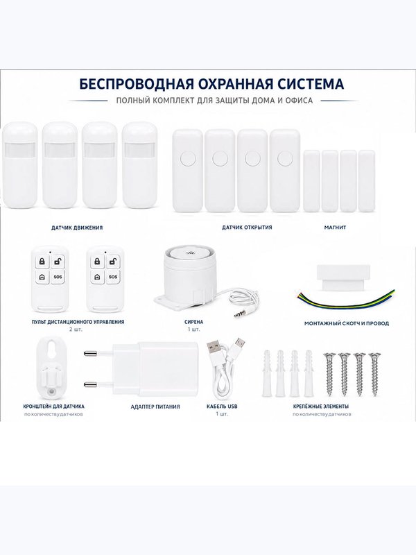 Комплект охранной GSM/WIFI сигнализации Ps-Link KIT-PG500-4G-T8-SIM