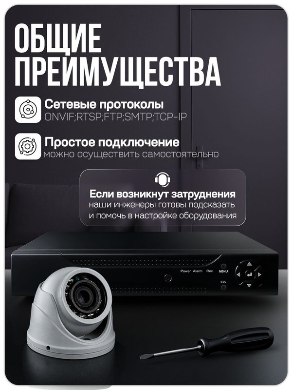 Комплект видеонаблюдения AHD 5Мп Ps-link KIT-A501HDV / 1 камера / антивандальный корпус