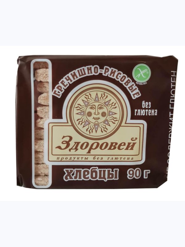 Хлебцы Здоровей гречишно-рисовые без глютена 90г