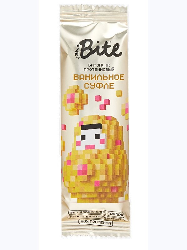 Батончик протеиновый глазированный "Ванильное суфле" б/г 40г Bite