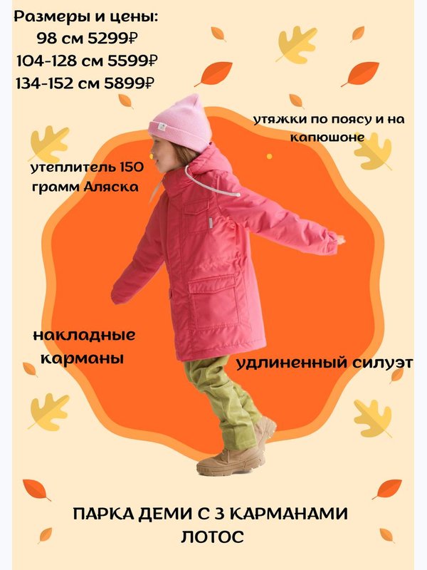 Парка с 3 карманами деми