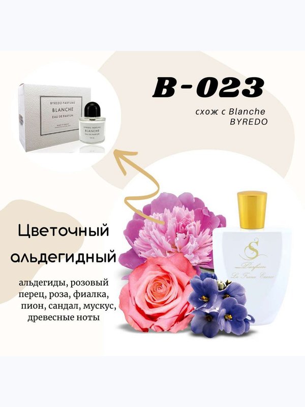 B-23 "WHITE FOR HER" unisex схож с Blanche Byredo
