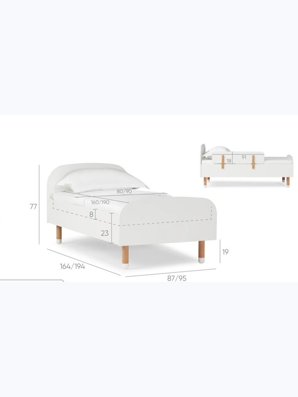 Кровать 160*080 Kiki (Кики) Белый базовый