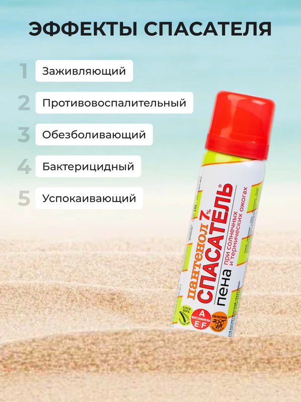 Спрей косметический "Спасатель" ПАНТЕНОЛ 7% мини-формат