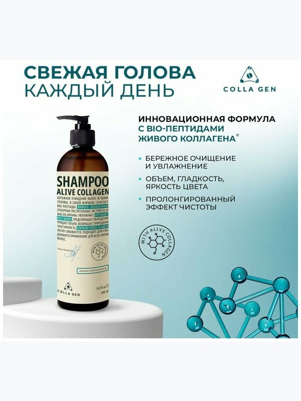 Шампунь для ежедневного применения с ЖИВЫМ КОЛЛАГЕНОМ PRO HYPERFILL, 250 мл