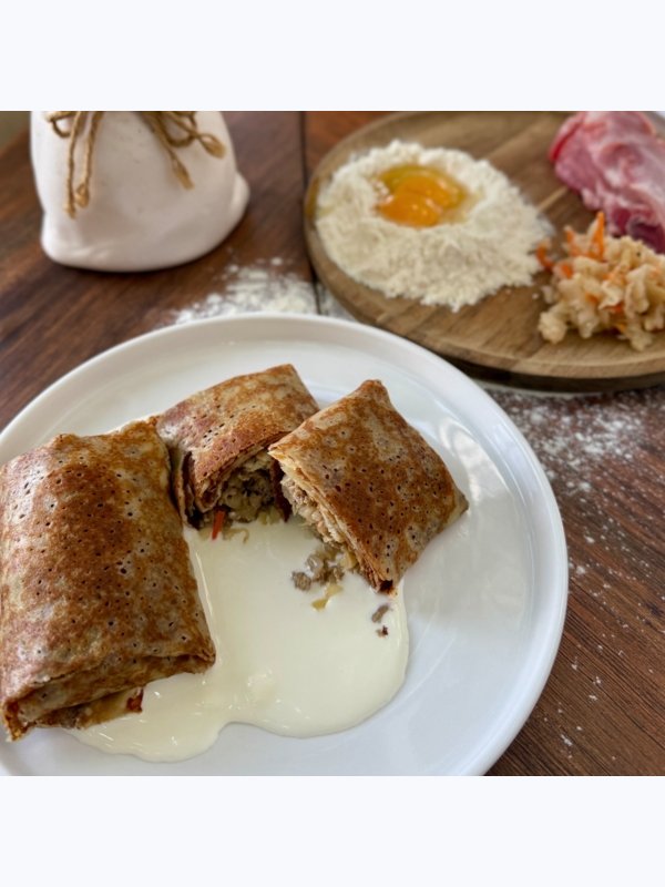 Блинчики с мясом и квашенной капустой, 270 г