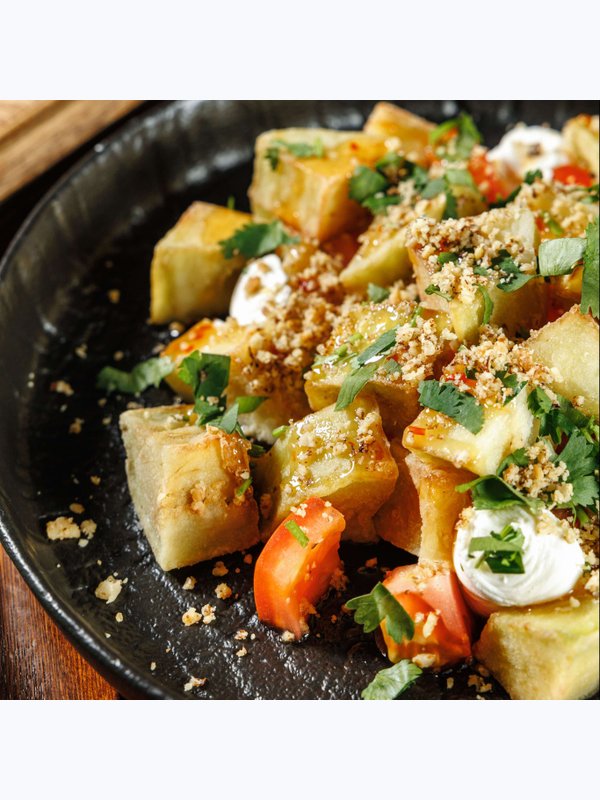 Салат с хрустящим баклажаном
