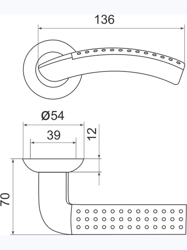 Ручка раздельная R.LD54.Libra26 SN/CP-3 матовый никель/хром (квадрат 140мм) Armadillo