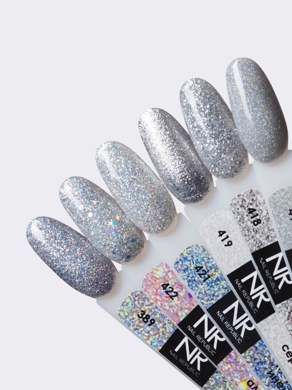 NR-421 Diamonds гель-лак, Мерцающий иней (10 мл)