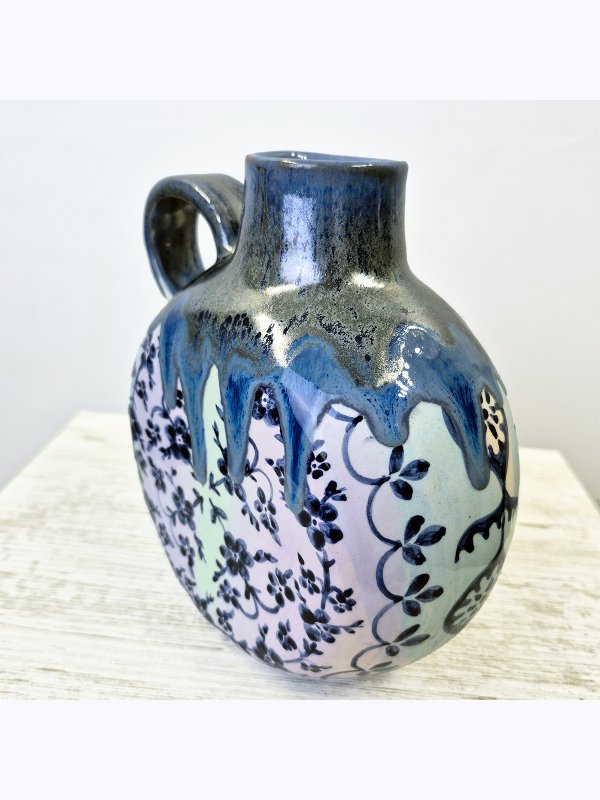 Handmade ceramic vase with painting