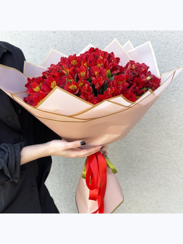 30 Red alstroemerias
