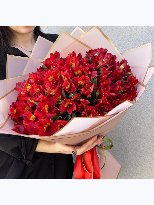 30 Red alstroemerias