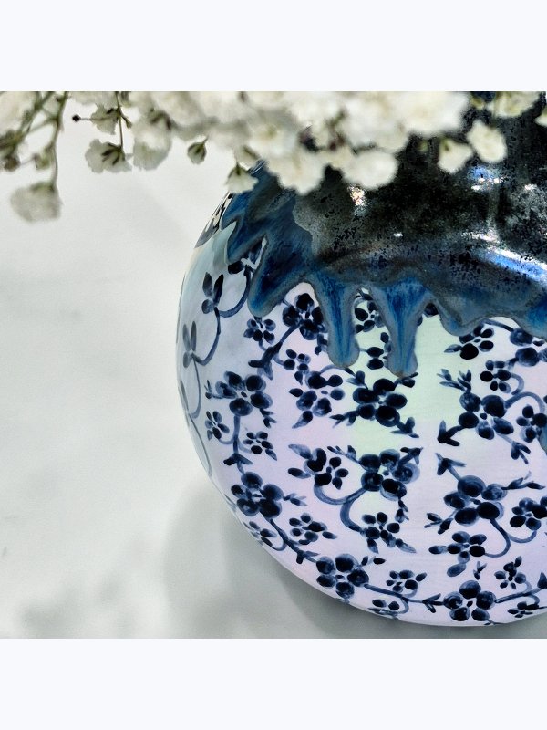 Handmade ceramic vase with painting