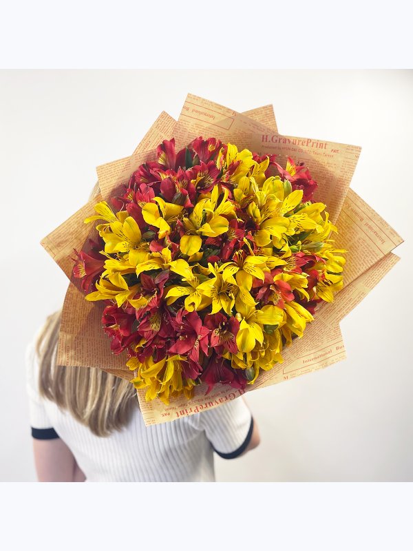 Red and yellow alstroemeria