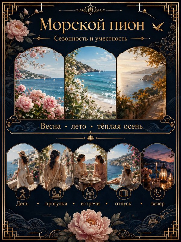 Масляные духи Морской пион, 6 мл
