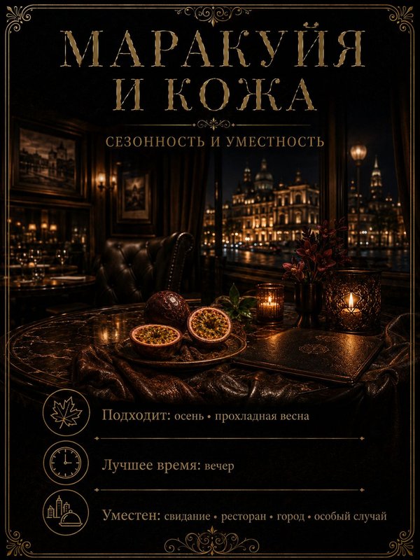 Масляные духи Маракуйя и кожа, 3 мл