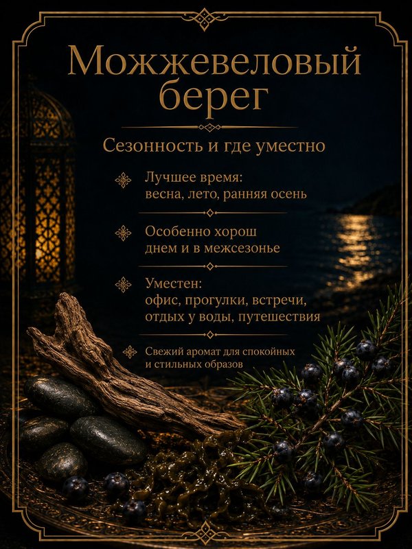 Масляные духи Можжевеловый берег, 3 мл