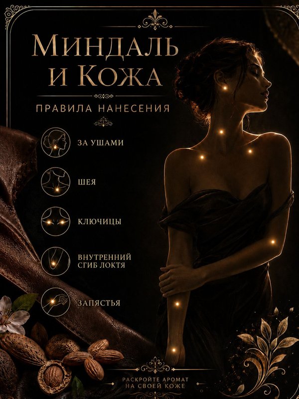 Масляные духи Миндаль и кожа, 3 мл