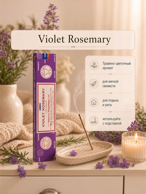 Набор благовоний Женственный Jasmine, French Lavender, Violet Rosemary
