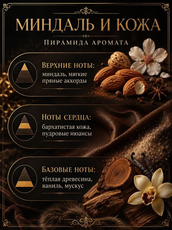 Масляные духи Миндаль и кожа, 4 мл