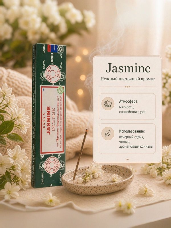 Набор благовоний Индийская классика Jasmine, Oodh, Black Gold