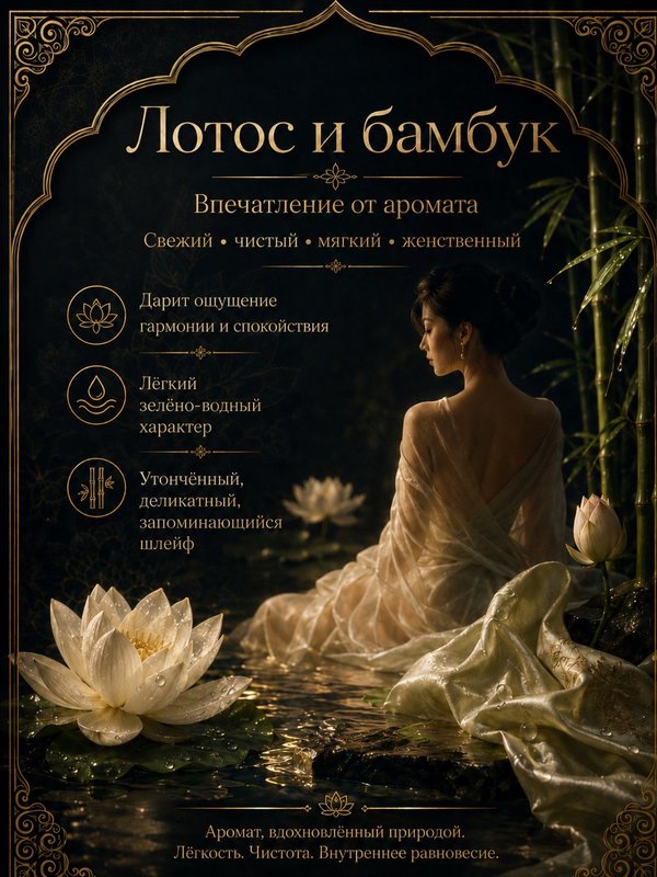 Масляные духи Лотос и бамбук, 3 мл
