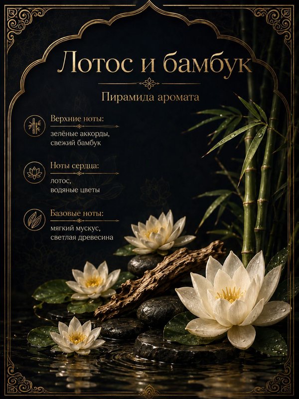 Масляные духи Лотос и бамбук, 3 мл