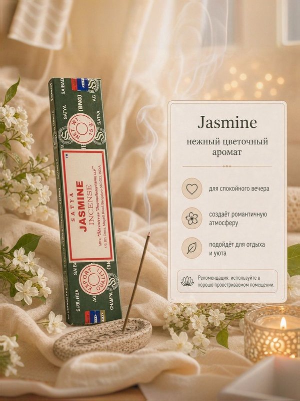 Набор благовоний "Романтичный вечер" Sweet Vanilla, Jasmine, Cotton Candy