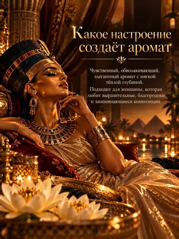 Масляные духи женские Нефертити, фруктово-восточный аромат, 5 мл
