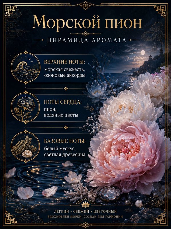 Масляные духи Морской пион, 4 мл