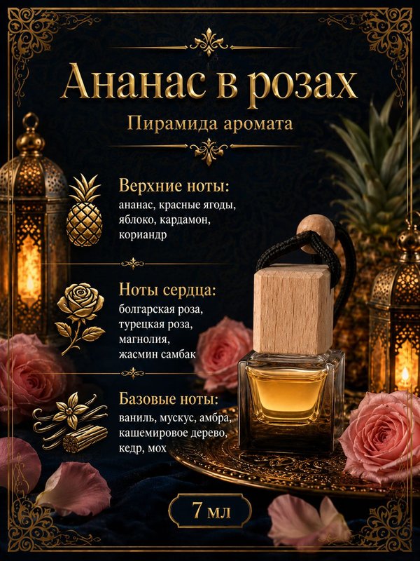 Автопарфюм Ананас в розах, 7 мл